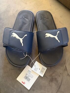 Puma | Starcat Tech Slides | Navy and White | Men's size 8